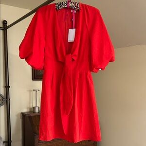 Chic Red Puff Sleeve Dress NWT size 8